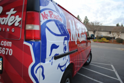 vehicle wrap, wrap, vehicle graphic, graphic, mr. root, wine country signs, aj printing & graphics, transit marketing, transit advertising, marketing, branding