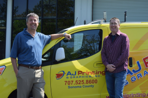 AJ Printing & Graphics, Dan Johnston, Greg Johnston, Copies, Etc., printing, signage, anniversary, birthday, 37 years, Central Avenue, banners, marketing services