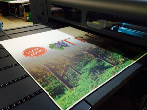 AJ Printing & Graphics and Wine Country Signs, Sonoma County, Santa Rosa, Trecini Winery, PVC Signade, HP Flat-bed printer, Wide-format printing, digital printing, wineries, wine, visual communications, Point of Sale signage, marketing, advertising. lightweight signs