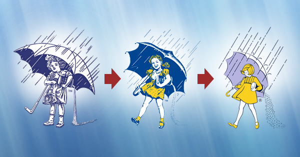 morton salt, brand recognition, umbrella, salt, modernism, modern design trends, logo, design, graphic design, modern, fortune 500 companies, simple logos, simple redesign, printing, marketing, branding, re-branding